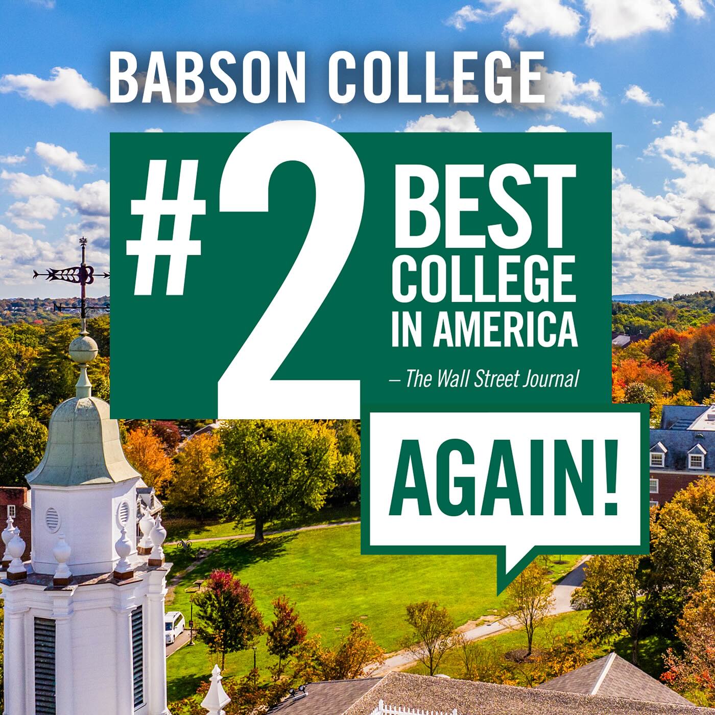 Babson College #2 Best College in America, The Wall Street Journal