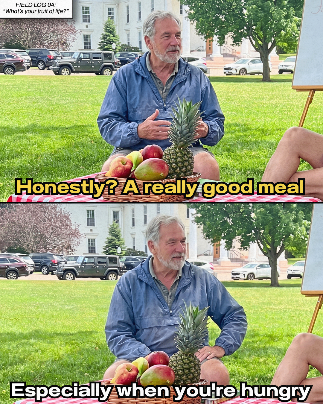 Fruits of Life fictional-study interview / campaign still
