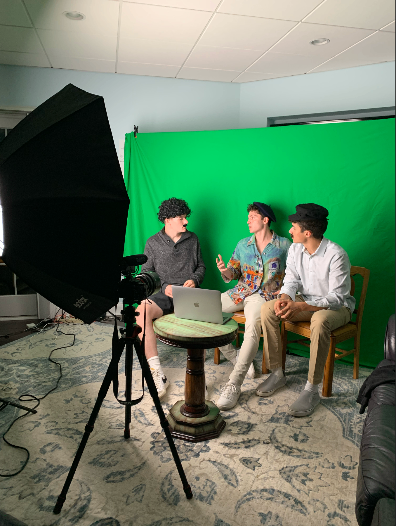 On set filming